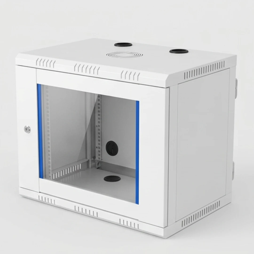 Wall Mount Networking Rack Cabinet with Glass Door – 9U 2