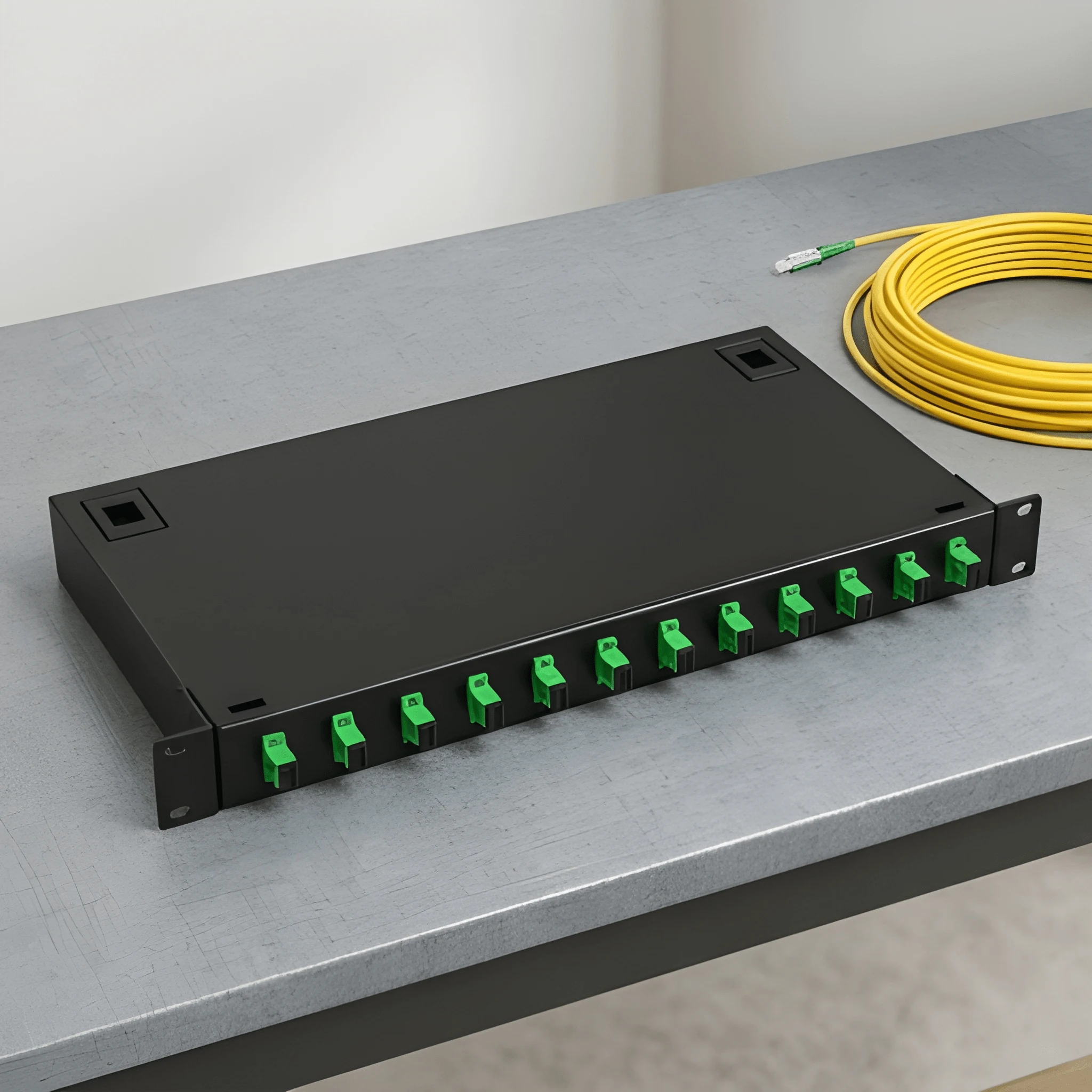 UNIWAY Fiber Optic Patch Panel for Telecom – 12 Port LC Single Mode 3