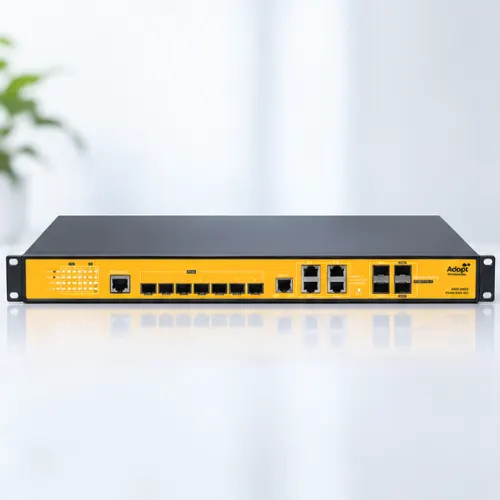 Adopt AD1E-0844 8 Port Layer 3 EPON OLT Fully Loaded with Dual Power Supply
